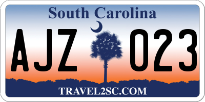 SC license plate AJZ023