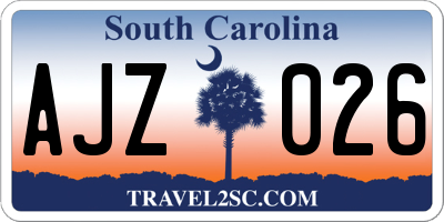 SC license plate AJZ026