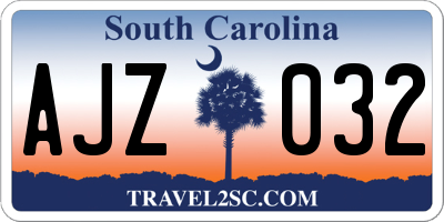 SC license plate AJZ032