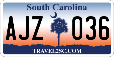 SC license plate AJZ036