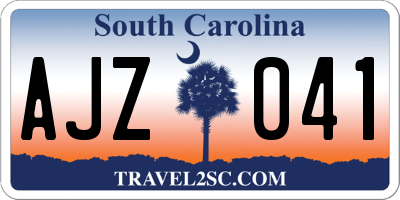 SC license plate AJZ041