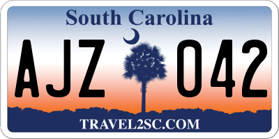 SC license plate AJZ042