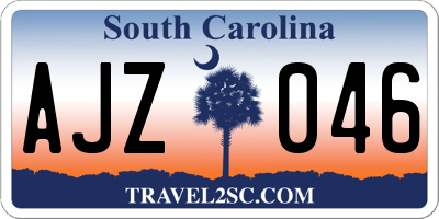SC license plate AJZ046