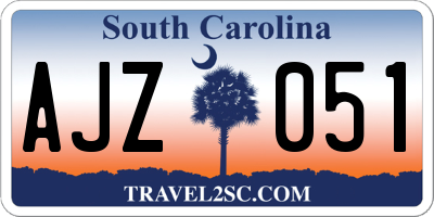 SC license plate AJZ051