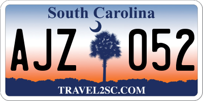 SC license plate AJZ052