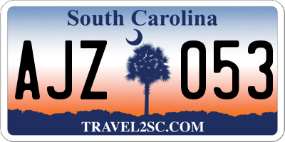 SC license plate AJZ053