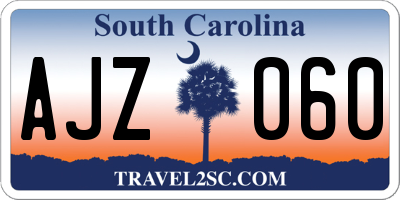 SC license plate AJZ060