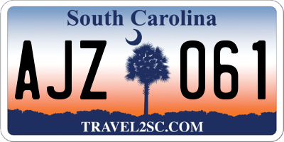 SC license plate AJZ061