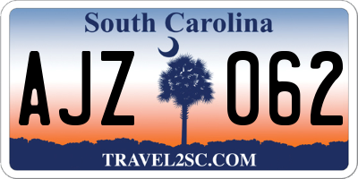 SC license plate AJZ062