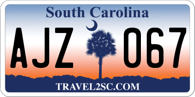 SC license plate AJZ067