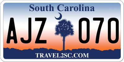 SC license plate AJZ070