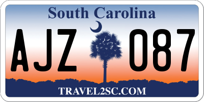SC license plate AJZ087
