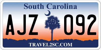 SC license plate AJZ092