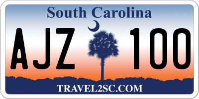 SC license plate AJZ100