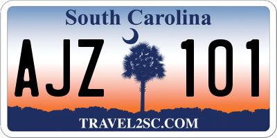 SC license plate AJZ101
