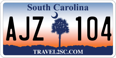 SC license plate AJZ104