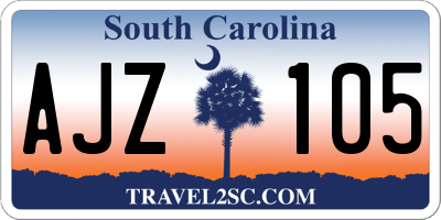 SC license plate AJZ105