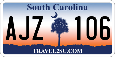 SC license plate AJZ106