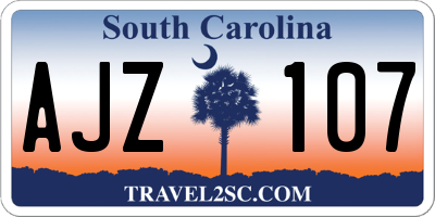SC license plate AJZ107