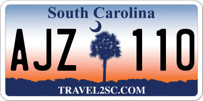 SC license plate AJZ110