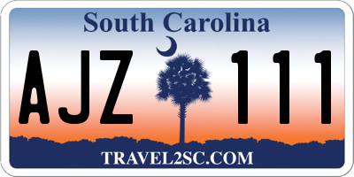 SC license plate AJZ111