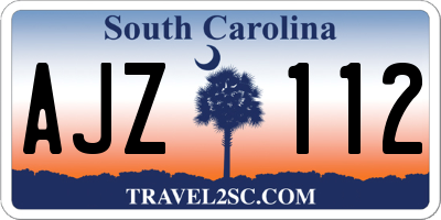 SC license plate AJZ112