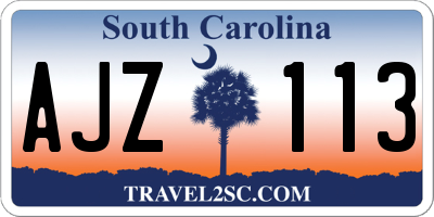 SC license plate AJZ113