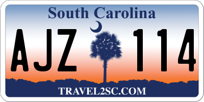 SC license plate AJZ114