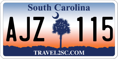 SC license plate AJZ115