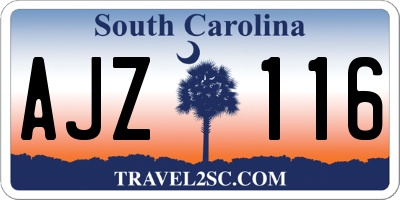 SC license plate AJZ116