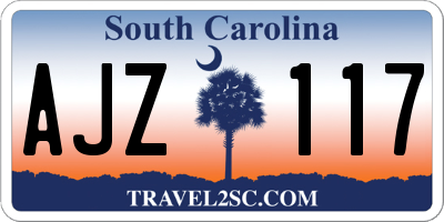 SC license plate AJZ117