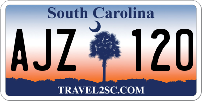 SC license plate AJZ120