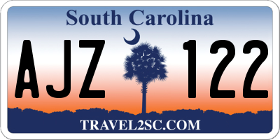 SC license plate AJZ122