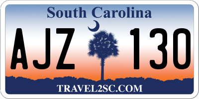 SC license plate AJZ130