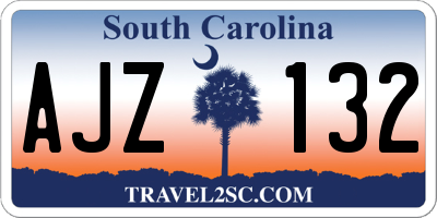 SC license plate AJZ132