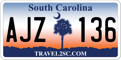 SC license plate AJZ136
