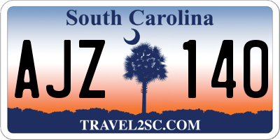 SC license plate AJZ140