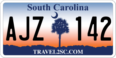 SC license plate AJZ142