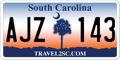 SC license plate AJZ143
