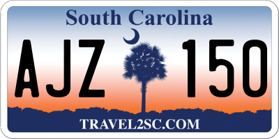 SC license plate AJZ150