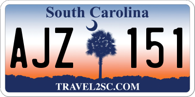SC license plate AJZ151