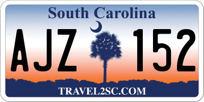 SC license plate AJZ152