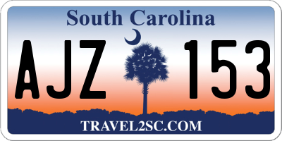 SC license plate AJZ153