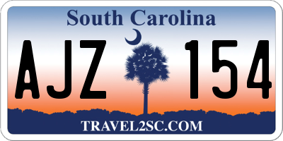SC license plate AJZ154
