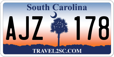 SC license plate AJZ178