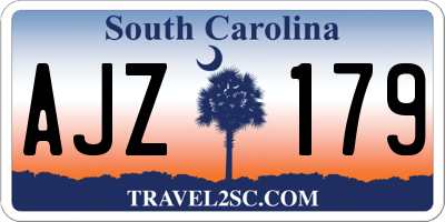 SC license plate AJZ179