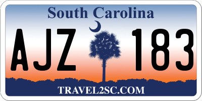 SC license plate AJZ183