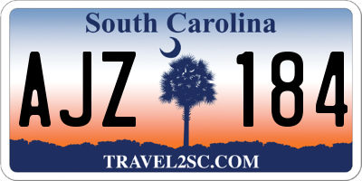 SC license plate AJZ184