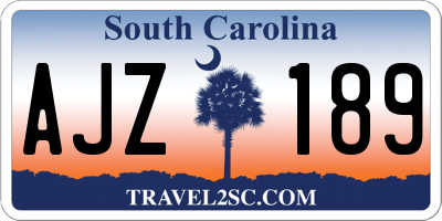 SC license plate AJZ189