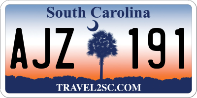 SC license plate AJZ191